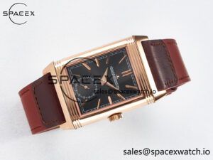 Reverso Tribute Duoface Small Seconds RG MGF Best Edition Black Dial on Red Leather Strap A854A - Image 11