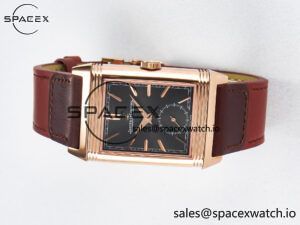 Reverso Tribute Duoface Small Seconds RG MGF Best Edition Black Dial on Red Leather Strap A854A - Image 12