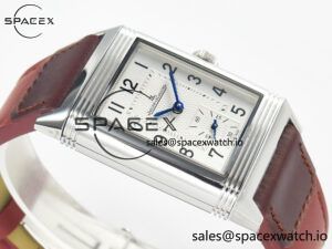 Reverso Classic Duoface Small Seconds SS MGF Best Edition White Guilloché Dial on Red Leather Strap A854A - Image 10