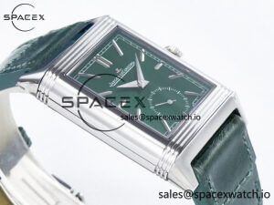 Reverso Tribute Duoface Small Seconds SS MGF Best Edition Green Dial on Green Leather Strap A854A - Image 10