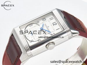 Reverso Classic Duoface Small Seconds SS MGF Best Edition White Guilloché Dial on Red Leather Strap A854A - Image 9