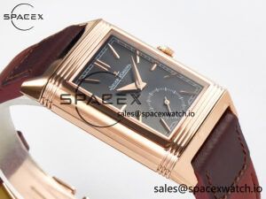 Reverso Tribute Duoface Small Seconds RG MGF Best Edition Black Dial on Red Leather Strap A854A - Image 10
