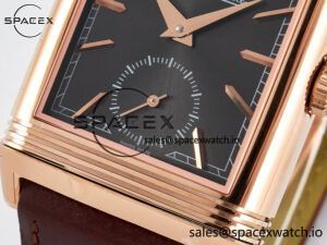 Reverso Tribute Duoface Small Seconds RG MGF Best Edition Black Dial on Red Leather Strap A854A - Image 15