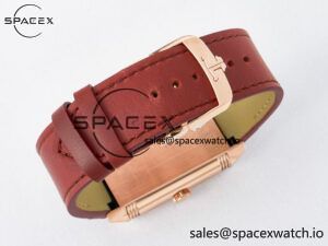 Reverso Tribute Duoface Small Seconds RG MGF Best Edition Black Dial on Red Leather Strap A854A - Image 18