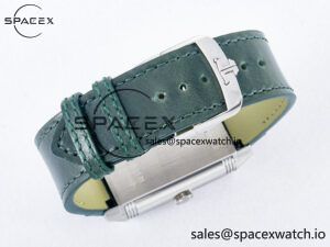 Reverso Tribute Duoface Small Seconds SS MGF Best Edition Green Dial on Green Leather Strap A854A - Image 18