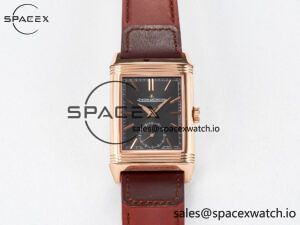 Reverso Tribute Duoface Small Seconds RG MGF Best Edition Black Dial on Red Leather Strap A854A - Image 2