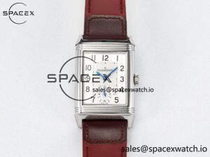 Reverso Classic Duoface Small Seconds SS MGF Best Edition White Guilloché Dial on Red Leather Strap A854A - Image 2