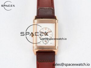 Reverso Tribute Duoface Small Seconds RG MGF Best Edition Black Dial on Red Leather Strap A854A - Image 4