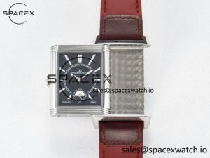 Reverso Classic Duoface Small Seconds SS MGF Best Edition White Guilloché Dial on Red Leather Strap A854A - Image 5