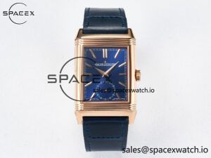 Reverso Tribute Duoface Small Seconds RG MGF Best Edition Blue Dial on Blue Leather Strap A854A