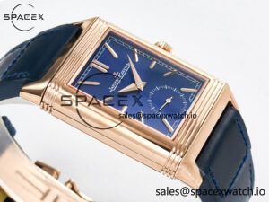 Reverso Tribute Duoface Small Seconds RG MGF Best Edition Blue Dial on Blue Leather Strap A854A - Image 10