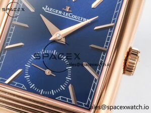 Reverso Tribute Duoface Small Seconds RG MGF Best Edition Blue Dial on Blue Leather Strap A854A - Image 14