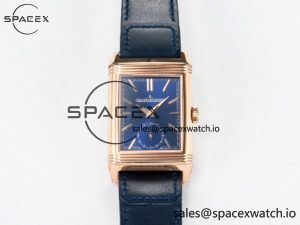Reverso Tribute Duoface Small Seconds RG MGF Best Edition Blue Dial on Blue Leather Strap A854A - Image 2