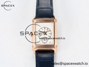 Reverso Tribute Duoface Small Seconds RG MGF Best Edition Blue Dial on Blue Leather Strap A854A - Image 4