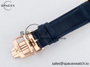 Reverso Tribute Duoface Small Seconds RG MGF Best Edition Blue Dial on Blue Leather Strap A854A - Image 21