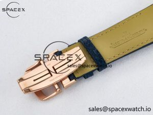 Reverso Tribute Duoface Small Seconds RG MGF Best Edition Blue Dial on Blue Leather Strap A854A - Image 22