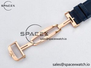 Reverso Tribute Duoface Small Seconds RG MGF Best Edition Blue Dial on Blue Leather Strap A854A - Image 25