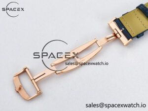 Reverso Tribute Duoface Small Seconds RG MGF Best Edition Blue Dial on Blue Leather Strap A854A - Image 26
