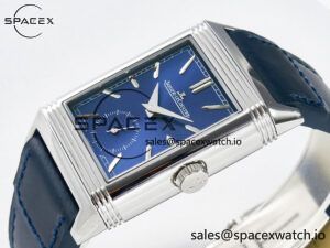 Reverso Tribute Duoface Small Seconds SS MGF Best Edition Blue Dial on Blue Leather Strap A854A - Image 9