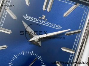 Reverso Tribute Duoface Small Seconds SS MGF Best Edition Blue Dial on Blue Leather Strap A854A - Image 13