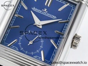 Reverso Tribute Duoface Small Seconds SS MGF Best Edition Blue Dial on Blue Leather Strap A854A - Image 14