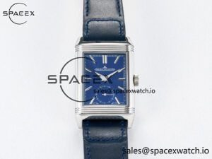 Reverso Tribute Duoface Small Seconds SS MGF Best Edition Blue Dial on Blue Leather Strap A854A - Image 2