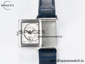 Reverso Tribute Duoface Small Seconds SS MGF Best Edition Blue Dial on Blue Leather Strap A854A - Image 5
