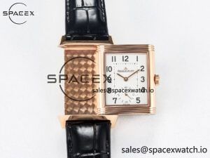 Reverso Classic Duoface Small Seconds RG MGF Best Edition White Guilloché Dial on Black Leather Strap A854A - Image 3