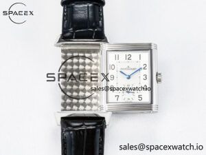 Reverso Classic Duoface Small Seconds SS MGF Best Edition White Guilloché Dial on Black Leather Strap A854A - Image 3