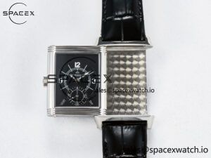 Reverso Classic Duoface Small Seconds SS MGF Best Edition White Textured Dial on Black Leather Strap A854A - Image 5