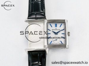 Reverso Tribute Duoface Small Seconds SS MGF Best Edition White Dial on Black Leather Strap A854A - Image 2