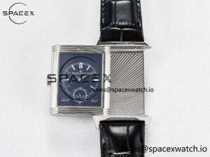 Reverso Tribute Duoface Small Seconds SS MGF Best Edition White Dial on Black Leather Strap A854A - Image 4