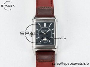 Reverso Classic Duoface Small Seconds SS MGF Best Edition White Guilloché Dial on Red Leather Strap A854A - Image 4