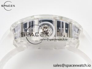 RM52-01 White Transparent Tourbillon MSF Best Edition Skull Dial on White Rubber Strap - Image 13