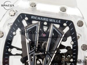 RM27-03 White Transparent Tourbillon MSF Best Edition Skull Dial on White Rubber Strap - Image 10