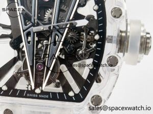 RM27-03 White Transparent Tourbillon MSF Best Edition Skull Dial on White Rubber Strap - Image 11