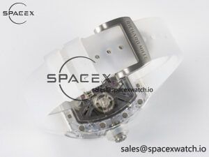 RM27-03 White Transparent Tourbillon MSF Best Edition Skull Dial on White Rubber Strap - Image 14