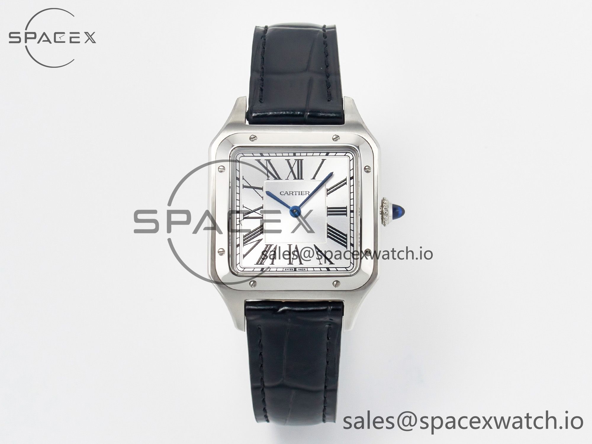 IMG_3275 拷贝 Santos Dumont 31.4mm IWSF Best Edition Silver Dial on Black Leather Strap Quartz - Image 1