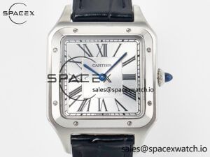 Santos Dumont 31.4mm IWSF Best Edition Silver Dial on Black Leather Strap Quartz - Image 2