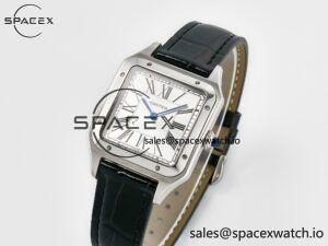 Santos Dumont 31.4mm IWSF Best Edition Silver Dial on Black Leather Strap Quartz - Image 4