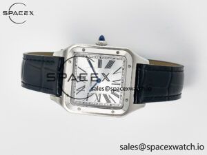 Santos Dumont 31.4mm IWSF Best Edition Silver Dial on Black Leather Strap Quartz - Image 7