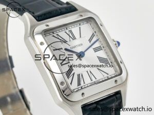 Santos Dumont 31.4mm IWSF Best Edition Silver Dial on Black Leather Strap Quartz - Image 3