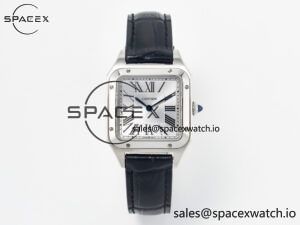 Santos Dumont 27.5mm IWSF Best Edition Silver Dial on Black Leather Strap Quartz