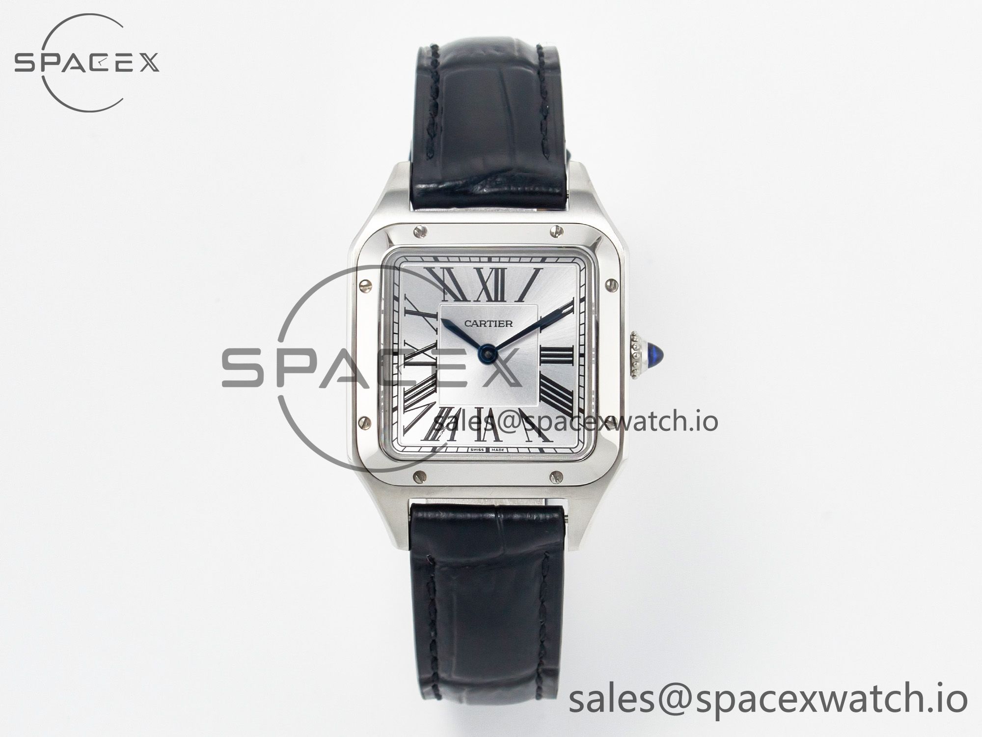 IMG_3286 拷贝 Santos Dumont 27.5mm IWSF Best Edition Silver Dial on Black Leather Strap Quartz - Image 1
