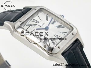 Santos Dumont 31.4mm IWSF Best Edition Silver Dial on Black Leather Strap Quartz - Image 6