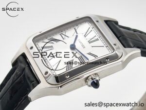 Santos Dumont 31.4mm IWSF Best Edition Silver Dial on Black Leather Strap Quartz - Image 5