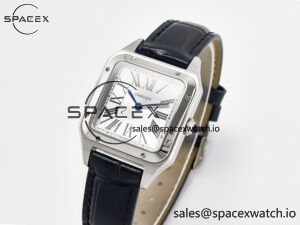 Santos Dumont 27.5mm IWSF Best Edition Silver Dial on Black Leather Strap Quartz - Image 4