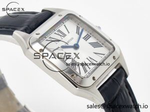 Santos Dumont 27.5mm IWSF Best Edition Silver Dial on Black Leather Strap Quartz - Image 6