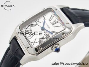 Santos Dumont 27.5mm IWSF Best Edition Silver Dial on Black Leather Strap Quartz - Image 5