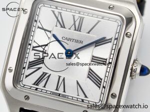 Santos Dumont 31.4mm IWSF Best Edition Silver Dial on Black Leather Strap Quartz - Image 9